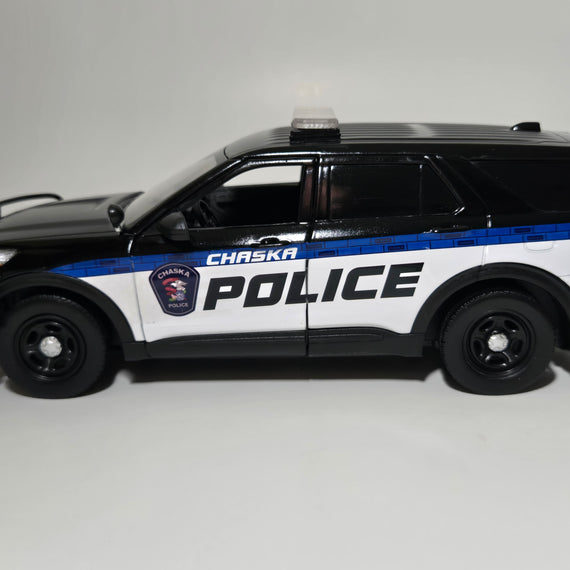 Custom 1/24th scale Chaska, Minnesota Police 2022 Ford Police Interceptor Utility diecast model