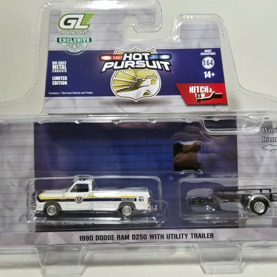 #32315-A - 1/64th scale Philadelphia, Pennsylvania Police 1990 Dodge Ram D-250 Pickup Truck with Utility Trailer