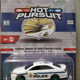 #43025-C-GREEN - 1/64th scale FBI Police 2013 Ford Police Interceptor Sedan GREEN MACHINE