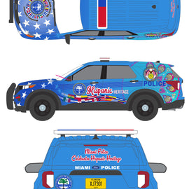 #30554 - 1/64th scale Miami, Florida Police 2022 Ford Police Interceptor Utility (Hispanic Heritage Month Tribute Car)