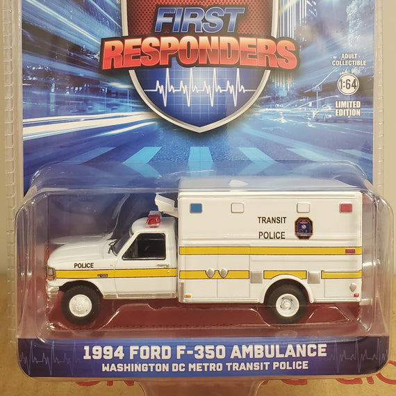 #67069 - 1/64th scale Washington, DC Metro Transit Police 1994 Ford F-350 Ambulance  ***HOBBY EXCLUSIVE***