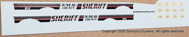 1/43rd scale Juneau County, Wisconsin Sheriff decals (black graphics)