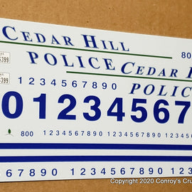 1/24th scale Cedar Hill, Texas Police Decals (old graphics)