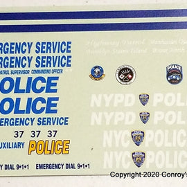 1/24th scale N-Y-P-D Decals (early to mid 1990s)
