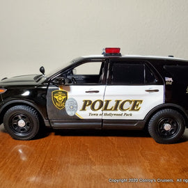 Custom 1/24th scale Hollywood Park, Texas Police Ford Police Interceptor Utility diecast car with working lights