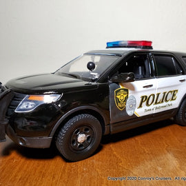 Custom 1/24th scale Hollywood Park, Texas Police Ford Police Interceptor Utility diecast car with working lights