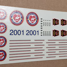 1/43rd scale Manor Township, Pennsylvania Police Decals