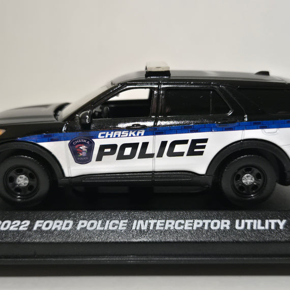 Custom 1/43rd scale Chaska, Minnesota Police 2022 Ford Police Interceptor Utility diecast model