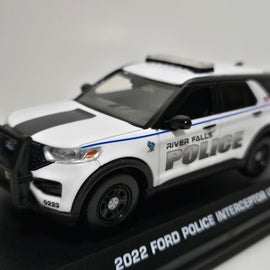 Custom 1/43rd scale River Falls, Wisconsin Police 2022 Ford Police Interceptor Utility diecast model