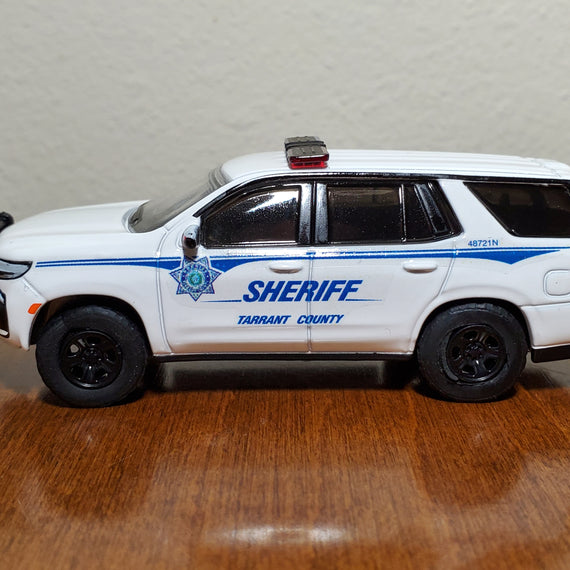Custom 1/64th scale Tarrant County, Texas Sheriff 2022 Chevrolet Tahoe PPV