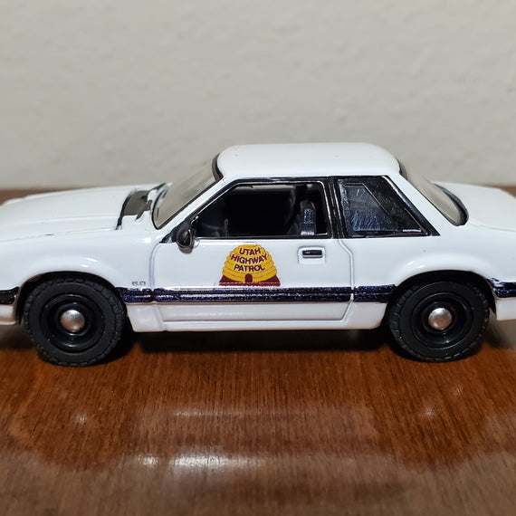 Custom 1/64th scale Utah Highway Patrol 1980s Ford Mustang