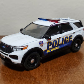 Custom 1/64th scale Baltimore, Maryland Police 2022 Ford Police Interceptor Utility