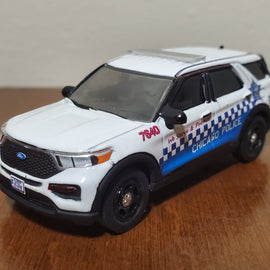 Custom 1/64th scale Chicago, Illinois Police 2022 Ford Police Interceptor Utility (with Inquarters lightbar)