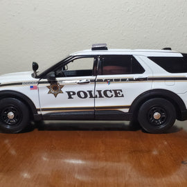 Custom 1/24th scale Tulsa, Oklahoma Police 2020 Ford Police Interceptor Utility (white car)