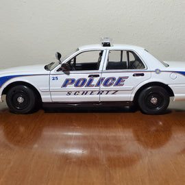 Custom 1/24th scale Schertz, Texas Police 2010 Ford Crown Victoria Police Interceptor