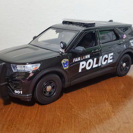 Custom 1/24th scale Fair Lawn, New Jersey Police 2022 Ford Police Interceptor Utility diecast car replica