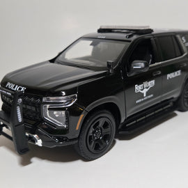 Custom 1/24th scale Fort Worth, Texas Police 2025 Chevrolet Tahoe Police Pursuit Vehicle (all black car)