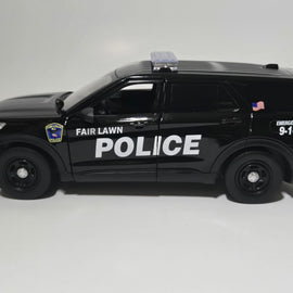 Custom 1/24th scale Fair Lawn, New Jersey Police 2022 Ford Police Interceptor Utility diecast car replica