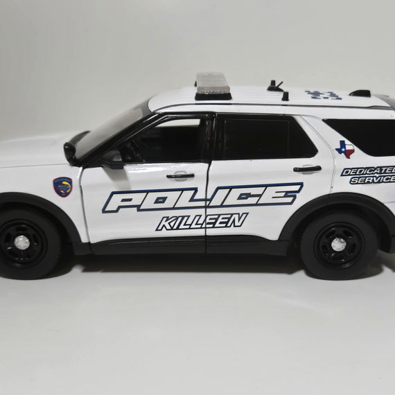 Custom 1/24th scale Killeen, Texas Police 2022 Ford Police Interceptor Utility diecast model (2024 graphics)