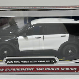 1/24th scale blank black and white 2022 Ford Police Interceptor Utility