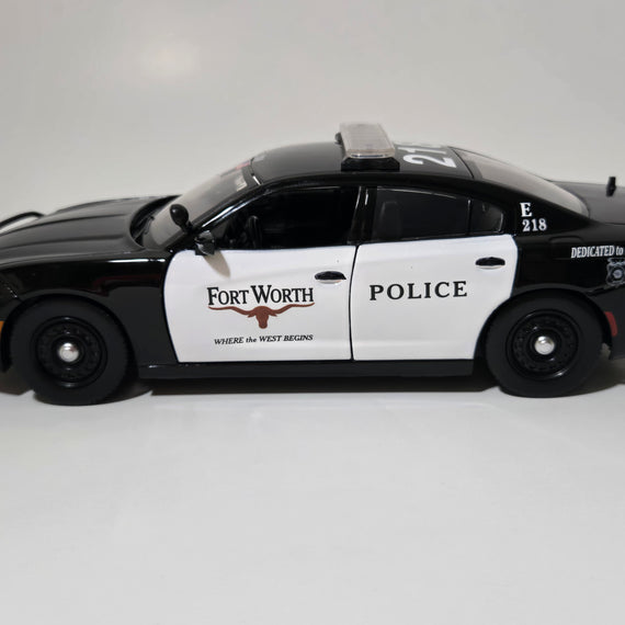 Custom 1/24th scale Fort Worth, Texas Police 2023 Dodge Charger Pursuit diecast model