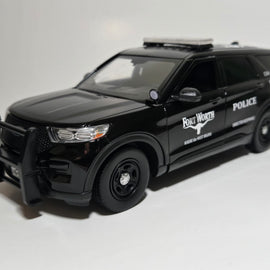 Custom 1/24th scale Fort Worth, Texas Police 2022 Ford Police Interceptor Utility diecast model (all black car)