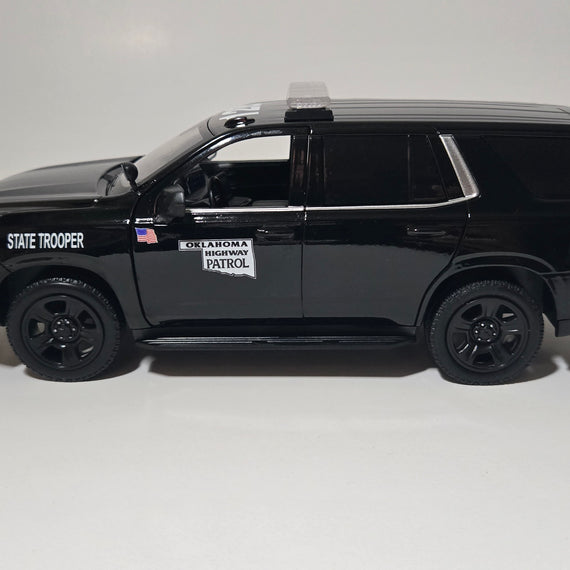 Custom 1/24th scale Oklahoma Highway Patrol 2025 Chevrolet Tahoe PPV diecast model