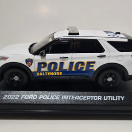 Custom 1/43rd scale Baltimore, Maryland Police 2022 Ford Police Interceptor Utility