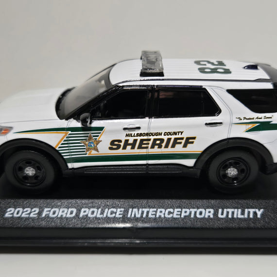 Custom 1/43rd scale Hillsborough County, Florida Sheriff 2022 Ford Police Interceptor Utility