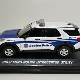 Custom 1/43rd scale Boston, Massachusetts Police 2022 Ford Police Interceptor Utility