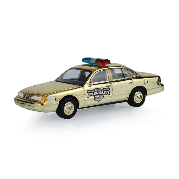 #43070-F - 1/64th scale Greenlight Gold Chrome Edition 2008 Ford Crown Victoria Police Interceptor