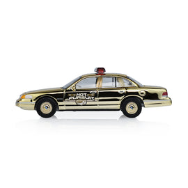 #43070-F - 1/64th scale Greenlight Gold Chrome Edition 2008 Ford Crown Victoria Police Interceptor