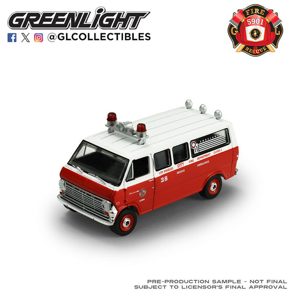 #67070-B - 1/64th scale Los Angeles, California Fire Department 1969 Ford Econoline Ambulance