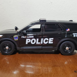 Custom 1/24th scale Fair Lawn, New Jersey Police 2022 Ford Police Interceptor Utility diecast car replica