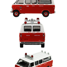 #67070-B - 1/64th scale Los Angeles, California Fire Department 1969 Ford Econoline Ambulance
