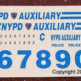 1/43rd scale N-Y-P-D Auxiliary Police Decals (1990s graphics)