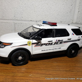 Custom 1/24th scale Killeen, Texas Police Ford Police Interceptor Utility diecast car with working lights