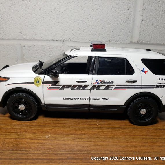 Custom 1/24th scale Killeen, Texas Police Ford Police Interceptor Utility diecast car with working lights