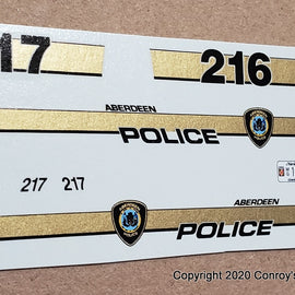 1/43rd scale Aberdeen, Maryland Police decals