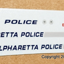 1/43rd scale Alpharetta, Georgia Police Decals (Dodge Intrepid)