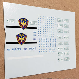 1/43rd scale Aurora, Illinois Police Decals