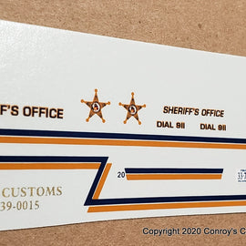 1/43rd scale Bedford County, Virginia Sheriff Decals