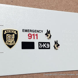 1/43rd scale Berea, Ohio Police Decals