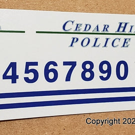 1/43rd scale Cedar Hill, Texas Police Decals (old graphics)