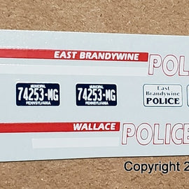 1/43rd scale East Brandywine/Wallace, Pennsylvania Police Decals