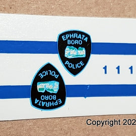 1/43rd scale Ephrata Boro, Pennsylvania Police Decals