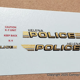 1/43rd scale Helena, Montana Police Decals