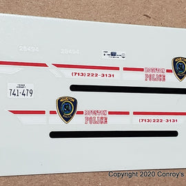 1/43rd scale Houston, Texas Police Decals (blue cars)