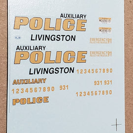 1/43rd scale Livingston, New Jersey Auxiliary Police Decals