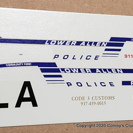 1/43rd scale Lower Allen, Pennsylvania Police Decals